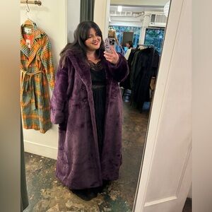 Barbie x Hilary Macmillan Purple Faux Fur Coat